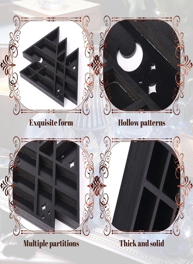 KOYILTD Gothic Decor Unique Trinket Shelf Wooden Crystal Display Shelf Wooden Gothic Bedroom Decor Witchy Wall Decoration Goth Bedroom Decor Spiritual Gift for Home Living Room (1, Triangle) - Image 5
